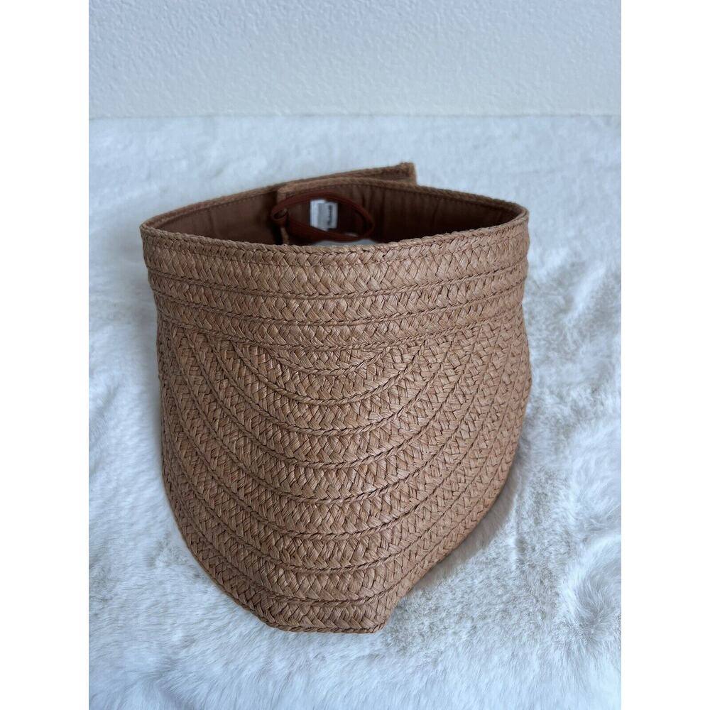 Madewell Womens Packabale Visor Hat Straw Brown Adjustable Beach One Size - Picture 9 of 10